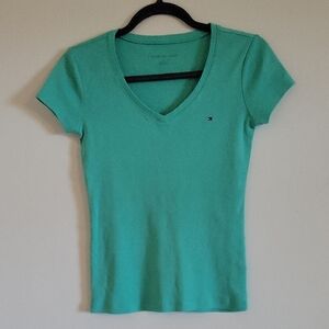 Tommy Hilfiger Green Fitted Short Sleeve T-Shirt